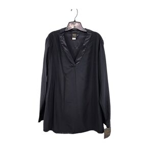 Mike & Tod Women's Solid V-Neck Full Sleeves Tunic Top Black- L